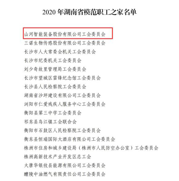 KAIYUN·开云「中国」官方网站智能工会获评“湖南省模范职工之家”
